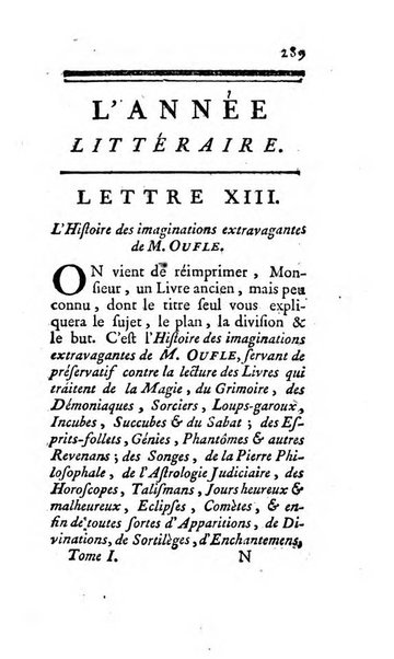 L'annee litteraire ou Suite des lettres sur quelques ecrits de ce temps