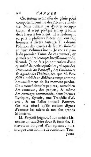 L'annee litteraire ou Suite des lettres sur quelques ecrits de ce temps