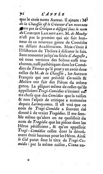 L'annee litteraire ou Suite des lettres sur quelques ecrits de ce temps