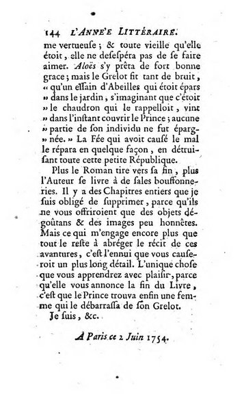 L'annee litteraire ou Suite des lettres sur quelques ecrits de ce temps