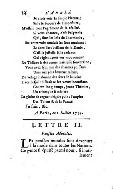 L'annee litteraire ou Suite des lettres sur quelques ecrits de ce temps