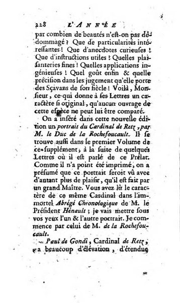 L'annee litteraire ou Suite des lettres sur quelques ecrits de ce temps