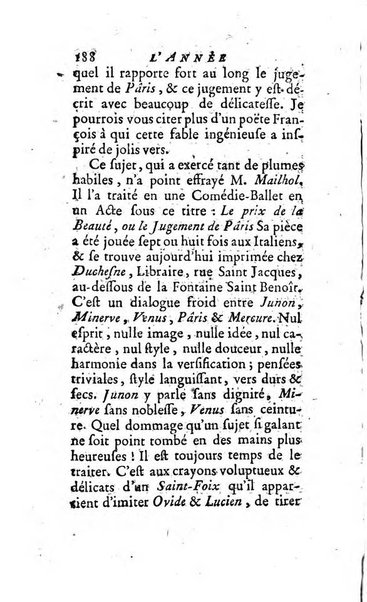 L'annee litteraire ou Suite des lettres sur quelques ecrits de ce temps