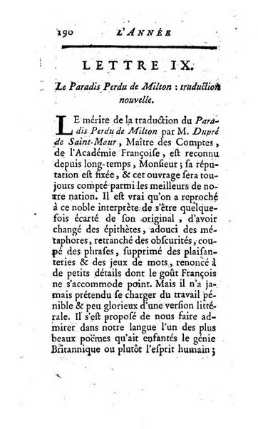 L'annee litteraire ou Suite des lettres sur quelques ecrits de ce temps