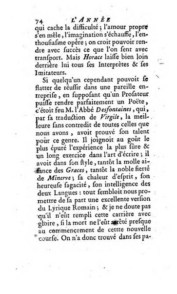 L'annee litteraire ou Suite des lettres sur quelques ecrits de ce temps