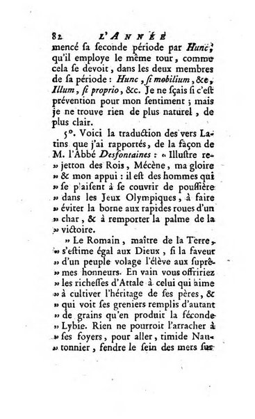 L'annee litteraire ou Suite des lettres sur quelques ecrits de ce temps