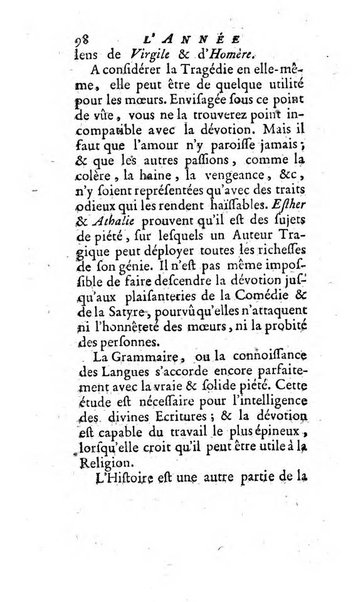 L'annee litteraire ou Suite des lettres sur quelques ecrits de ce temps