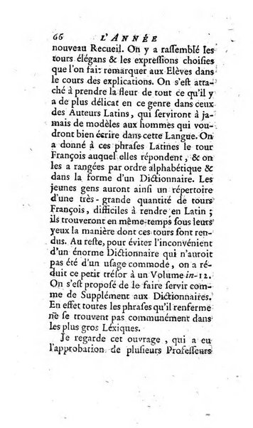 L'annee litteraire ou Suite des lettres sur quelques ecrits de ce temps