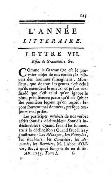 L'annee litteraire ou Suite des lettres sur quelques ecrits de ce temps