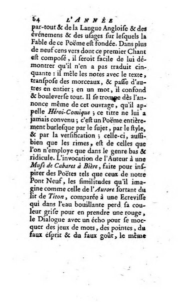 L'annee litteraire ou Suite des lettres sur quelques ecrits de ce temps