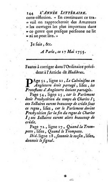 L'annee litteraire ou Suite des lettres sur quelques ecrits de ce temps