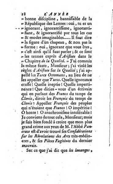 L'annee litteraire ou Suite des lettres sur quelques ecrits de ce temps