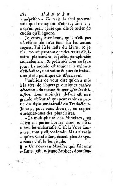 L'annee litteraire ou Suite des lettres sur quelques ecrits de ce temps