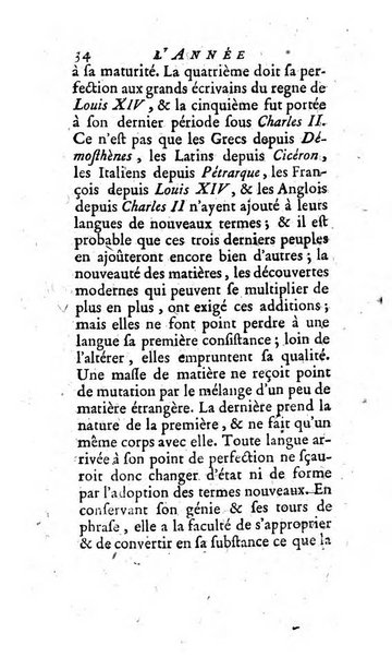 L'annee litteraire ou Suite des lettres sur quelques ecrits de ce temps