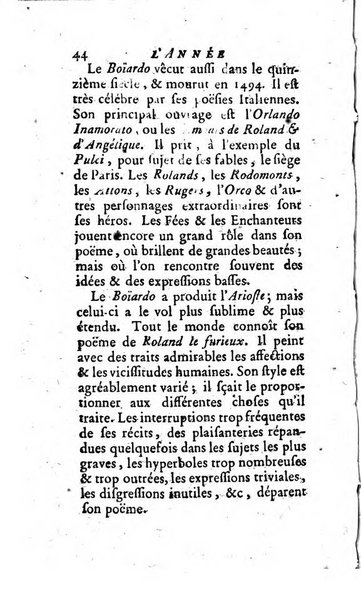 L'annee litteraire ou Suite des lettres sur quelques ecrits de ce temps