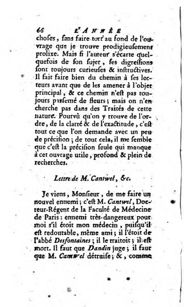 L'annee litteraire ou Suite des lettres sur quelques ecrits de ce temps