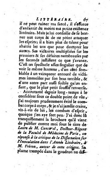 L'annee litteraire ou Suite des lettres sur quelques ecrits de ce temps