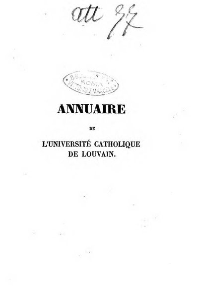 Annuaire de l'Universite Catholique de Louvain