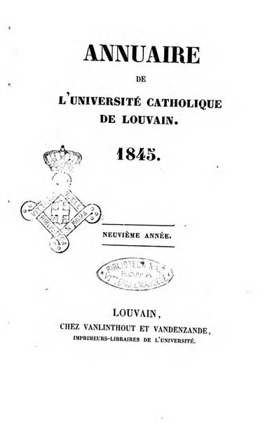 Annuaire de l'Universite Catholique de Louvain