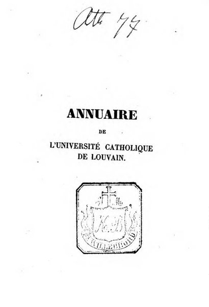 Annuaire de l'Universite Catholique de Louvain