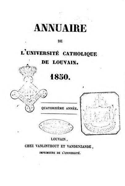 Annuaire de l'Universite Catholique de Louvain