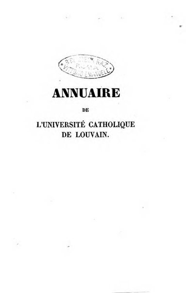 Annuaire de l'Universite Catholique de Louvain