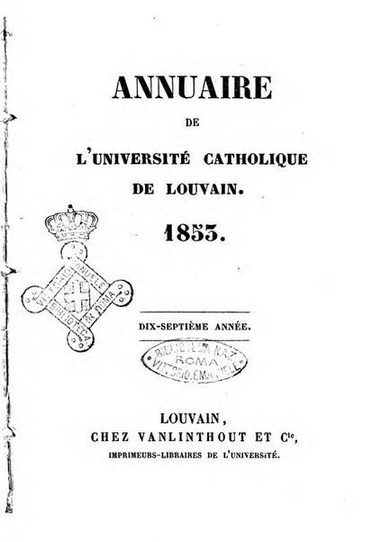 Annuaire de l'Universite Catholique de Louvain