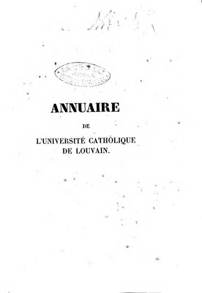 Annuaire de l'Universite Catholique de Louvain