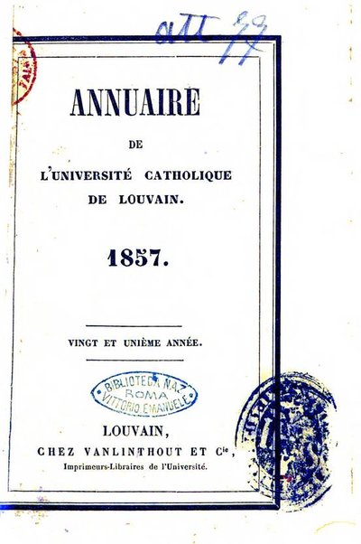 Annuaire de l'Universite Catholique de Louvain