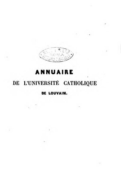 Annuaire de l'Universite Catholique de Louvain