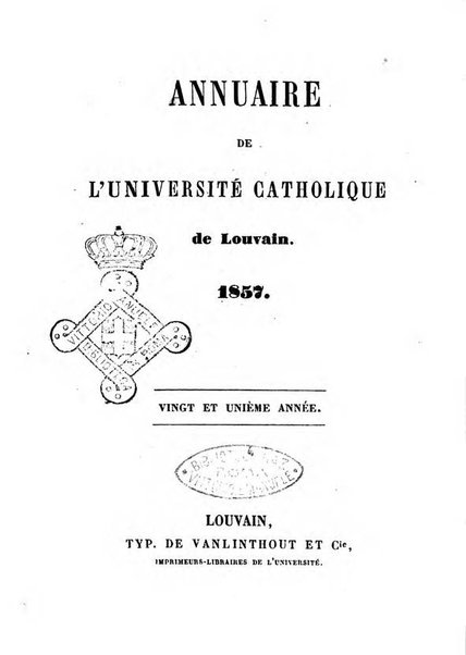 Annuaire de l'Universite Catholique de Louvain