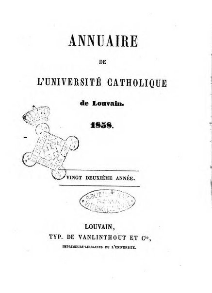 Annuaire de l'Universite Catholique de Louvain