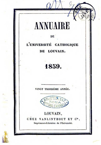 Annuaire de l'Universite Catholique de Louvain