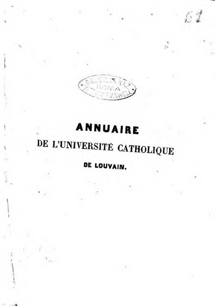 Annuaire de l'Universite Catholique de Louvain