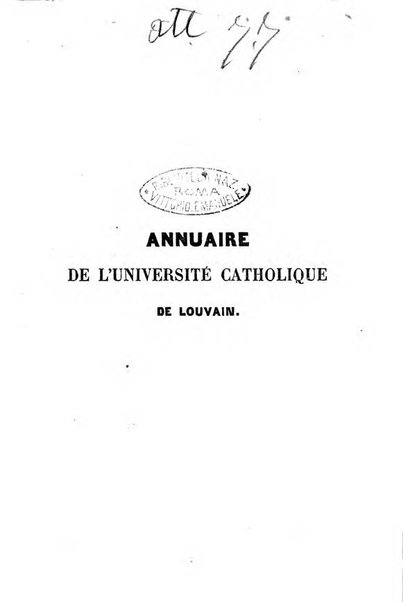 Annuaire de l'Universite Catholique de Louvain