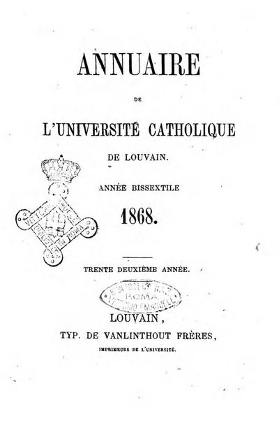 Annuaire de l'Universite Catholique de Louvain