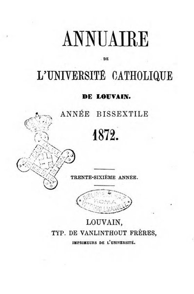 Annuaire de l'Universite Catholique de Louvain