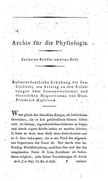 Archiv fur die Physiologie