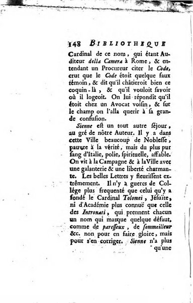 Bibliotheque italique ou histoire litteraire de l'Italie