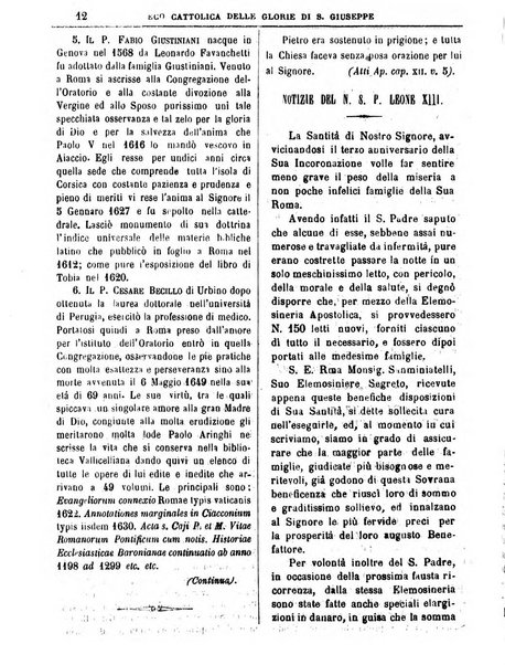 L'Eco delle glorie di S. Giuseppe