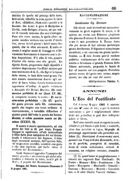 L'Eco delle glorie di S. Giuseppe