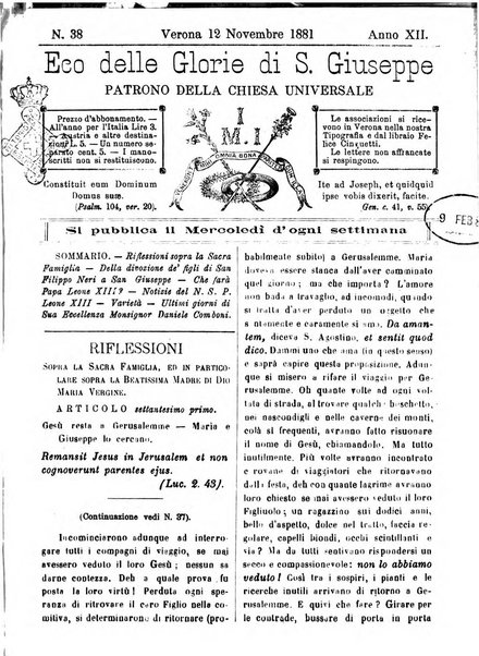 L'Eco delle glorie di S. Giuseppe