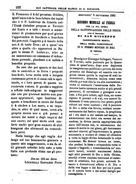 L'Eco delle glorie di S. Giuseppe