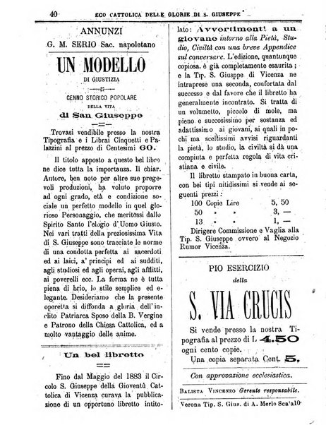 L'Eco delle glorie di S. Giuseppe