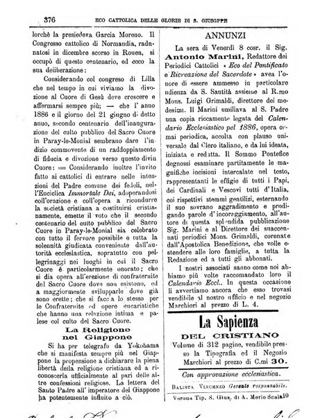 L'Eco delle glorie di S. Giuseppe