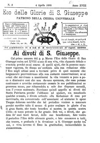 L'Eco delle glorie di S. Giuseppe