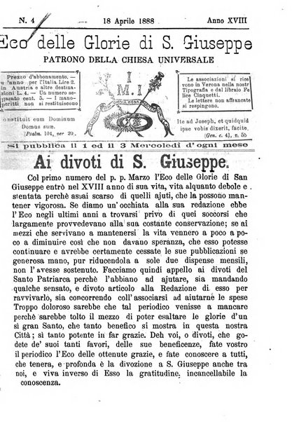 L'Eco delle glorie di S. Giuseppe