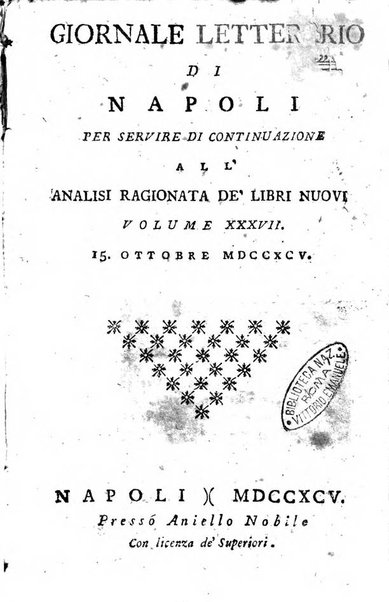 Giornale letterario di Napoli per servire di continuazione all'Analisi ragionata de' libri nuovi