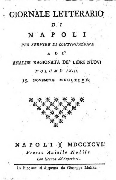 Giornale letterario di Napoli per servire di continuazione all'Analisi ragionata de' libri nuovi