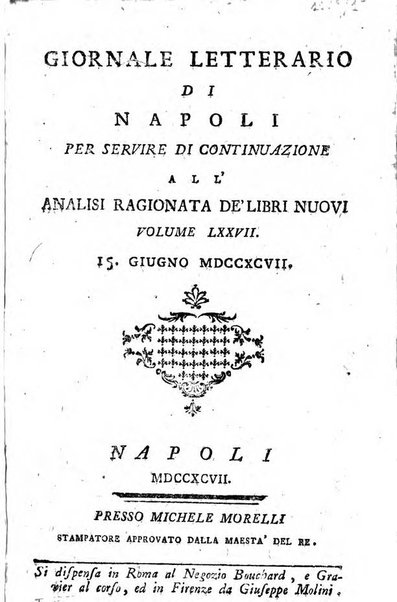 Giornale letterario di Napoli per servire di continuazione all'Analisi ragionata de' libri nuovi